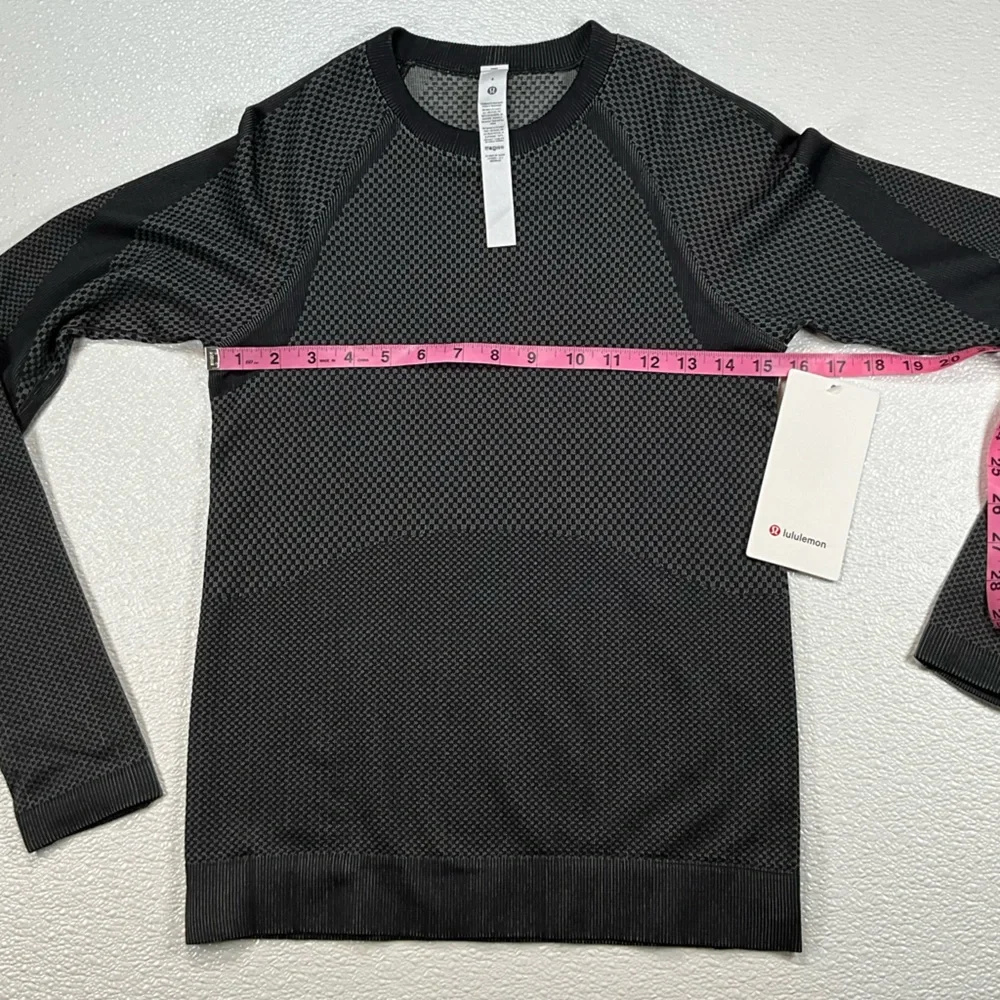 NWT Lululemon Rest Less Pullover‎ Curve Block Black / Rhino Grey W3GZ0S Size 4